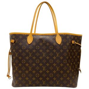 LOUIS VUITTON BROWN MONOGRAM COATED CANVAS NEVERFULL GM TOTE HANDBAG